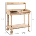 thumbnail image 3 of CHEERFUN Wooden Garden Potting Bench with Shelves and Storage for Plants, Outdoor Workspace Table, 3 of 7