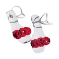 thumbnail image 2 of HAOTAGS Women's Summer Dressy Flat Sandals Square Toe Flower Comfortable Slip On Shoes White Size 5.5, 2 of 8