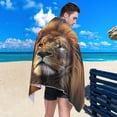 thumbnail image 5 of Coolnut Fierce Lion Beach Towel Soft Absorbent Quick Dry Sand Free Lightweight Polyester Camping Towels for Beach Travel Swim 31x71 in Wash cloth, 5 of 7