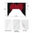 thumbnail image 5 of Valentine's Day Black Swag Valances for Windows, Small Curtains Drapes, Red Roses Love Hearts Romantic Kitchen Window Curtains Over Sink Window Treatment Valance for Bedroom/Bathroom 56"x36", 5 of 5