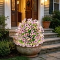 thumbnail image 1 of MTBLYS Flores artificiales de eucalipto violeta brillantes con enchufe para tierra | Decoración de jardín con luces LED | Plantas verdes realistas con luces a pilas, 1 of 6