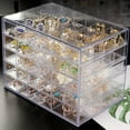 thumbnail image 5 of IEMIEBSHA Acrylic Jewelry Storage Box Earring Holder with 5 Drawers, 120 Grids Jewelry Organizer Tray Clear Ring Display Case for Beads, Nail Tips, Women Girls, Birthday Gift, 5 of 9