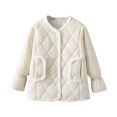 thumbnail image 2 of Parkas de manga larga para mujer, chaquetas acolchadas cálidas para mujer, chaqueta acolchada lisa de manga larga con estampado floral, abrigos con bolsillos, blusa para mujer, 2 of 9