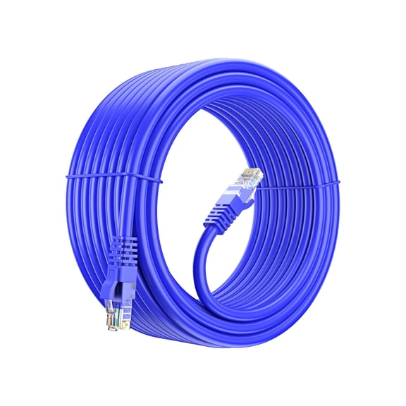 Cat 6 Ethernet Cable 40 Ft, 100% Pure Copper, Cat6 Cable LAN Cable, Internet Cable, Patch Cable and Network Cable - UTP (Blue) 40 Feet