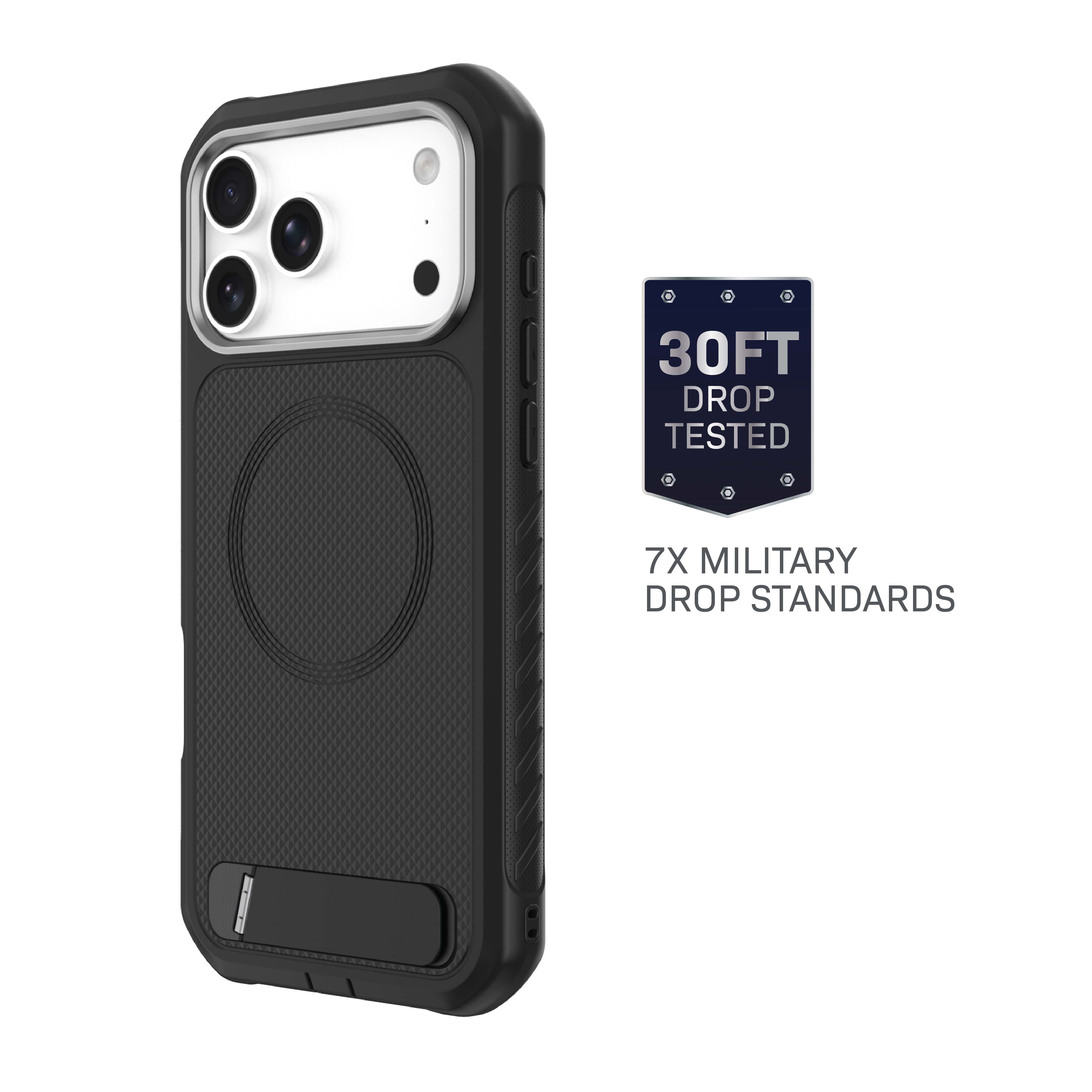 Body Glove Rugged Phone Case with Kickstand for iPhone 18 Pro Max / 17 Pro Max, MagSafe Compatible - Black