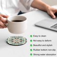 thumbnail image 3 of Teal Green Boho Boho Coasters Set of 6, Absorbent Coasters for Drinks, Abstract Medieval Vintage Floral Coaster for Desk Coffee Table Protection, Home Decor House Warming Gifts 4", 3 of 8