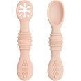thumbnail image 1 of Cuchara de silicona, 2 cucharas, utensilio de aprendizaje adecuado para la primera etapa de dentición, recomendado por expertos, 1 of 5