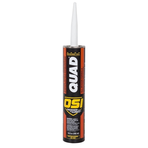 OSI Quad Window, Door and Siding Sealant White 001, 10 fl oz, 1, Cartridge