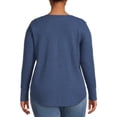 thumbnail image 3 of Terra & Sky Women's Plus Size Long Sleeve Waffle Henley Top, 3 of 5