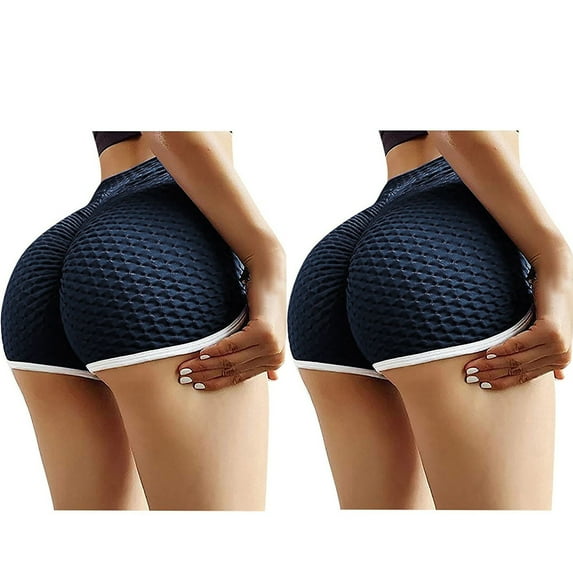 Puntoco 2Pc Women'S Clearance Yoga Pants Basic Slip Bike Shorts Compression Workout Leggings Yoga Shorts Pants Black