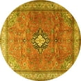 thumbnail image 1 of Ahgly Company Machine Washable Indoor Round Persian Yellow Traditional Area Rugs, 7' Round, 1 of 4