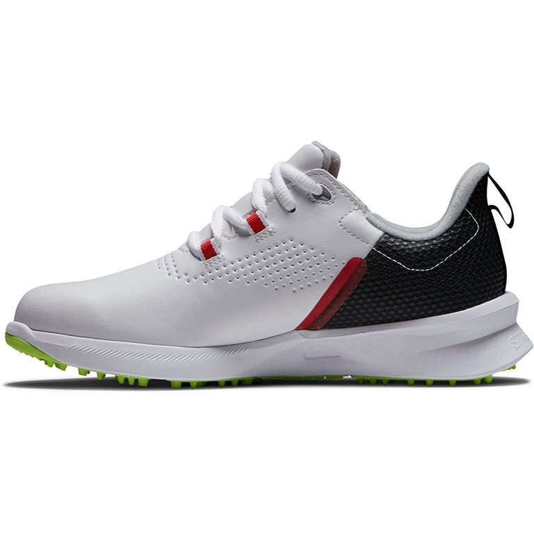 FootJoy Youth Fuel Golf Shoes (White/Black/Red, 6 D US 