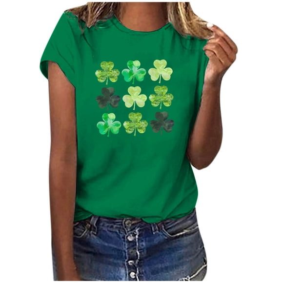 St. Patricks Day Shirts for Women Valentine Day Printed Winter Casual Floral Top Saint Patricks Day Shirt