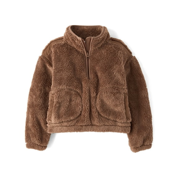 The Children's Place Girls Long Sleeve Sherpa Half Zip Pullover, Sizes XS-XXL