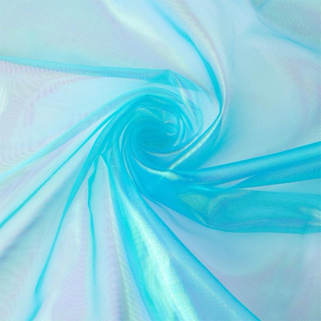 Tela de organza de 6,6 x 1,6 yardas de largo, tela de organza lisa para novias, tela de organza con degradado mágico, tela de poliéster, tela de gasa holográfica iridiscente para vestidos.
