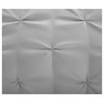 thumbnail image 6 of 4pc Set Pinch Pleat/Kiss Pleat, Pintuck Down Comforter Set with Pompom (Twin, Silver Grey), 6 of 6