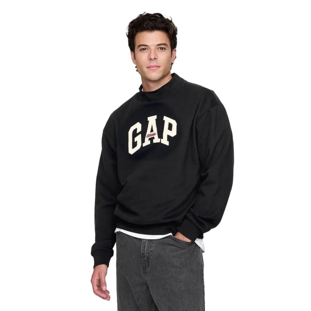 Sudadera GAP True Black XS con cuello redondo y logo para hombre