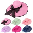 thumbnail image 4 of Women's Wide Brim Sun Hat Woven Straw Beach Hat with Elegant Ribbon Bow for Adults UV Protection Floppy Headwear Summer Travel Vacation Everyday Casual Apparel Accessory, 4 of 4