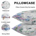 thumbnail image 5 of Throw Pillow Covers 16x16 Inch Set of 2, Watercolor Flowers Waterproof Outdoor Pillow Covers, Spring Butterflies Floral Gray Wood Decorative Cushion Pillowcases for Couch, Sofa, Bed, Garden, Patio, 5 of 9