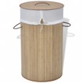 thumbnail image 1 of vidaXL Bac à Linge en Bambou Rond Naturel, 1 of 5