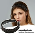 thumbnail image 3 of Unique Bargains 1 Pcs 1.61 Inch Wide Synthetic Hair Braided Headband Hair Hoop for Women and Girl Deep Brown, 3 of 7