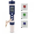 thumbnail image 1 of Medidor de pH electrónico 5 en 1 con TDS, CE, salinidad, temperatura, pH, comprobador multiparámetro, resistente al agua IP67, medidor de pH de agua de alta precisión, compensación, 1 of 5