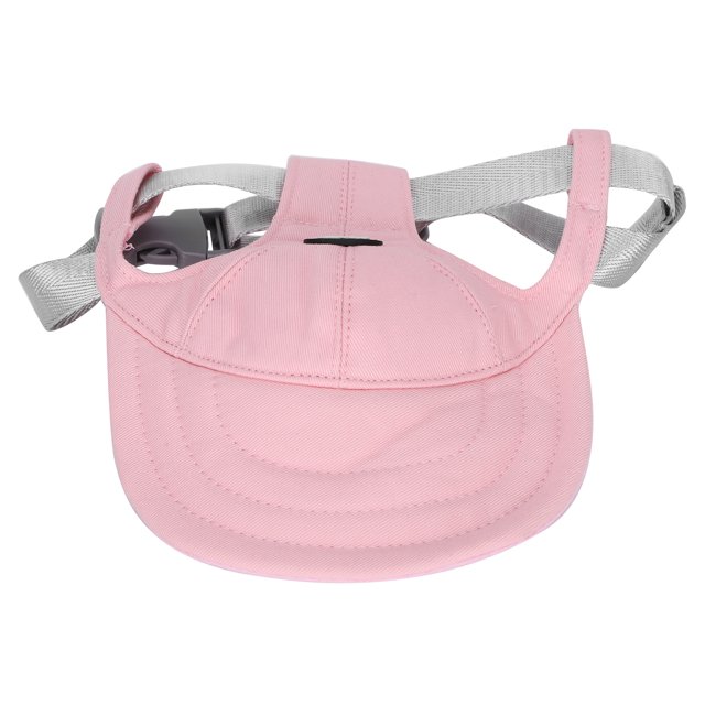 Pet Sun Cap, Comfortable Chin Strap Puppy Baseball Cap Adjustable for Outdoor Pink