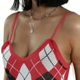 thumbnail image 5 of Biekopu Women's Sexy Argyle Printed Camisole, Sleeveless Spaghetti Strap Knitted Crop Cami Tops, 5 of 10