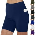thumbnail image 7 of cocolona Womens Biker Shorts with Pockets Stretchy Yoga Leggings Gym Running Workout Yoga Shorts White S-2XL, 7 of 7