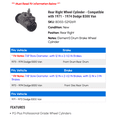 thumbnail image 2 of Rear Right Wheel Cylinder - Compatible with 1971 - 1974 Dodge B300 Van 1972 1973, 2 of 2
