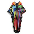 thumbnail image 6 of Edolynsa Plus Szie Bikini Cover up Turkish Kaftan Dresses Animal Print Caftan Tunic Long Beach Maxi Dress Batwing Sleep Wear, 6 of 9