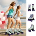 thumbnail image 2 of LPAMEOIU Sliver Roller Skates for Women, Light up Wheels Quad Skates for Girl Boy Men(Women 8.5/Men 7), 2 of 11