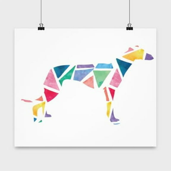 Grey Hound Poster - 13x13 - Wall Decor for Dog Lovers Gift