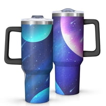 Galaxy 40oz Tumbler with Handle and Straw, Large Capacity Travel Cup for Hot & Cold Drinks, Double Walled Vacuum Insulated Cup,Birthday Thanksgiving Christmas Gifts for Women Girls, Starry