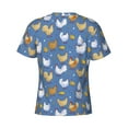 thumbnail image 6 of Qekee Chicken Family Classic Fit T-Shirt Men's Shirt Men's Tight Short Sleeves for Exercise, Running, Mountaineering - Chicken Family, 6 of 9