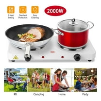 2000W Double Electric Burner – Portable Hot Plate Countertop Stove with Dual Burner & 5-Level Temperature Control