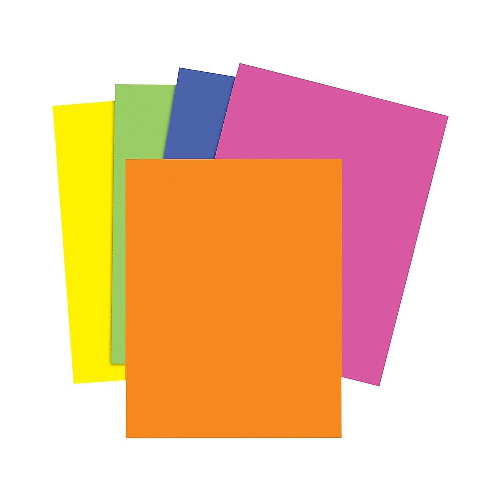 Staples Brights 24 lb. Colored Paper Neon Assorted 500/Ream 733097