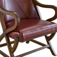 thumbnail image 6 of Maklaine Traditional Leather Chair & Ottoman Set in Cherry Finish, 6 of 14