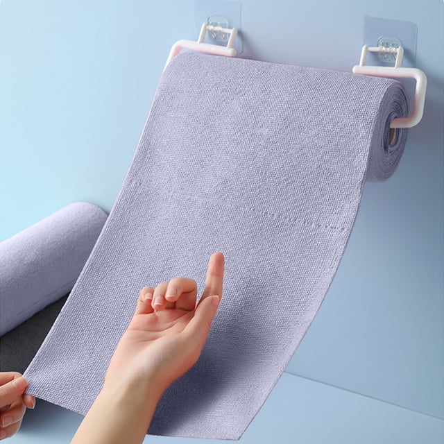 Paño de mano desechable, apto para uso en seco y húmedo, absorbente y absorbente de aceite, para limpiar el cabello, 20 hojas por rollo, paño de limpieza de poliéster