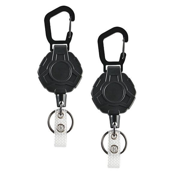 LOLIPPYY 2Ud Soporte Para Llaves Retráctil Flexible Con Clip De Alta Elasticidad Color Negro