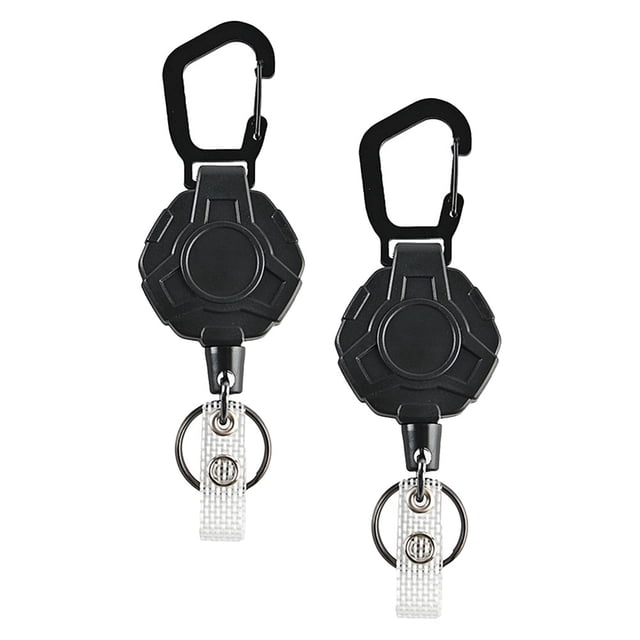 LOLIPPYY 2Ud Soporte Para Llaves Retráctil Flexible Con Clip De Alta Elasticidad Color Negro
