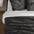 thumbnail image 4 of EVERGRACE Velvet Quilt Set King Size, Luxurious Soft Quilted Bedding Sets, Lightweight Velvet Comforter for All Season, Striped Channel Bedspread Coverlet with 2 Shams, Washed Black, 4 of 8