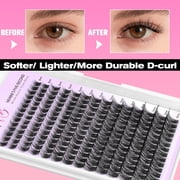 Veyesbeauty Dreamy Black Lash Clusters Airy Fluttery Curl, Large 196-Cluster Kit