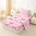 thumbnail image 2 of Erosebridal Pink Cute Coquette Bowknot Twin Sheet Sets,Girly Bowtie Princess Bedding For Bows Lover 3 Pieces, 2 of 6