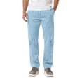 thumbnail image 3 of Afuyipoi Men’s Sport Joggers, Elastic Waist Side-Pocket Loose-Fit Stight Leg Trousers Light Blue Size M, 3 of 9