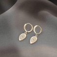 thumbnail image 5 of Aros colgantes de oro para mujer, estilo bohemio, de playa, sencillos y delicados, rellenos de oro de 14 k, con forma de lágrima, código de producto 67819, forma de lágrima, 5 of 5