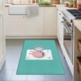thumbnail image 3 of Entryway Rug 2'x3', Pink Pig Kitchen Runner Rugs Non-Slip Carpet Mats, Teal Laundry Room Washing Machine Bedside Rugs Runners Washable Floor Carpet for Bathroom Laundry Room, 3 of 8