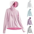 thumbnail image 4 of aohooy Womens Upf 50+ Sun Protection Jacket with Mask Cool Summer UV Shirt Breathable Long Sleeve Fishing Hiking Shirts Thumb Hole Purple,L, 4 of 4