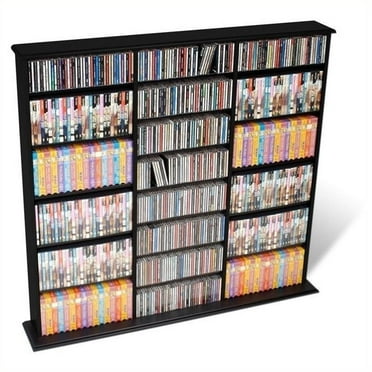 Kingfisher Lane 51" Triple CD DVD Wall Media Storage Rack in Black