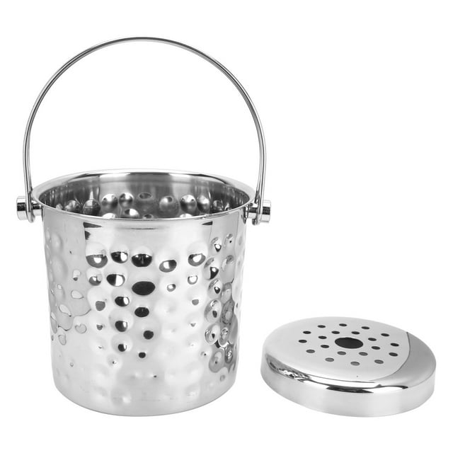 Cubitera para hielo, recipiente para hielo de acero inoxidable de 1 litro, cubeta para hielo de acero inoxidable, características de vanguardia